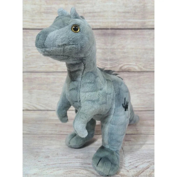 Jurassic World JW Plush T-Rex Stuffed Dinosaur Toy Factory Gray 9" 2015 - Picture 1 of 7